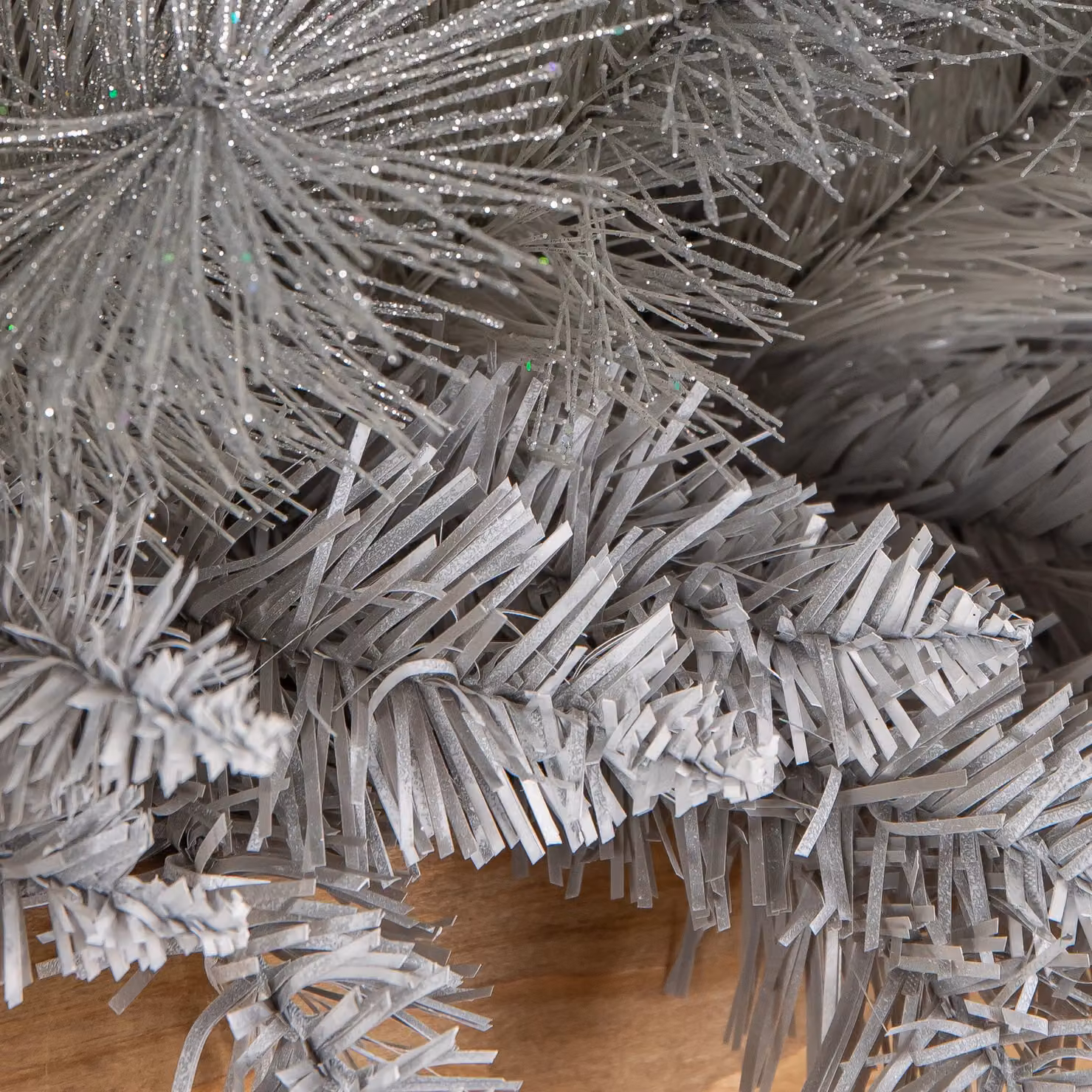 Samuel Alexander Silver Christmas Garland with Glitter Tips, 1.8m – 2