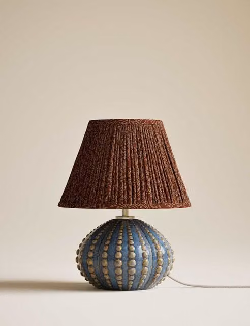 M&S Blue Ceramic Bobble Table Lamp