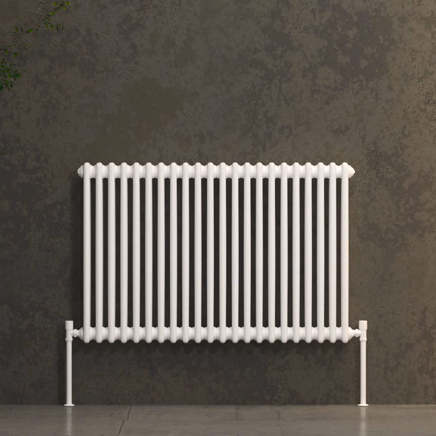 Fluxx White Horizontal Double Column Wall Mounted Radiator, H: 60.0 cm x W: 101.0 cm