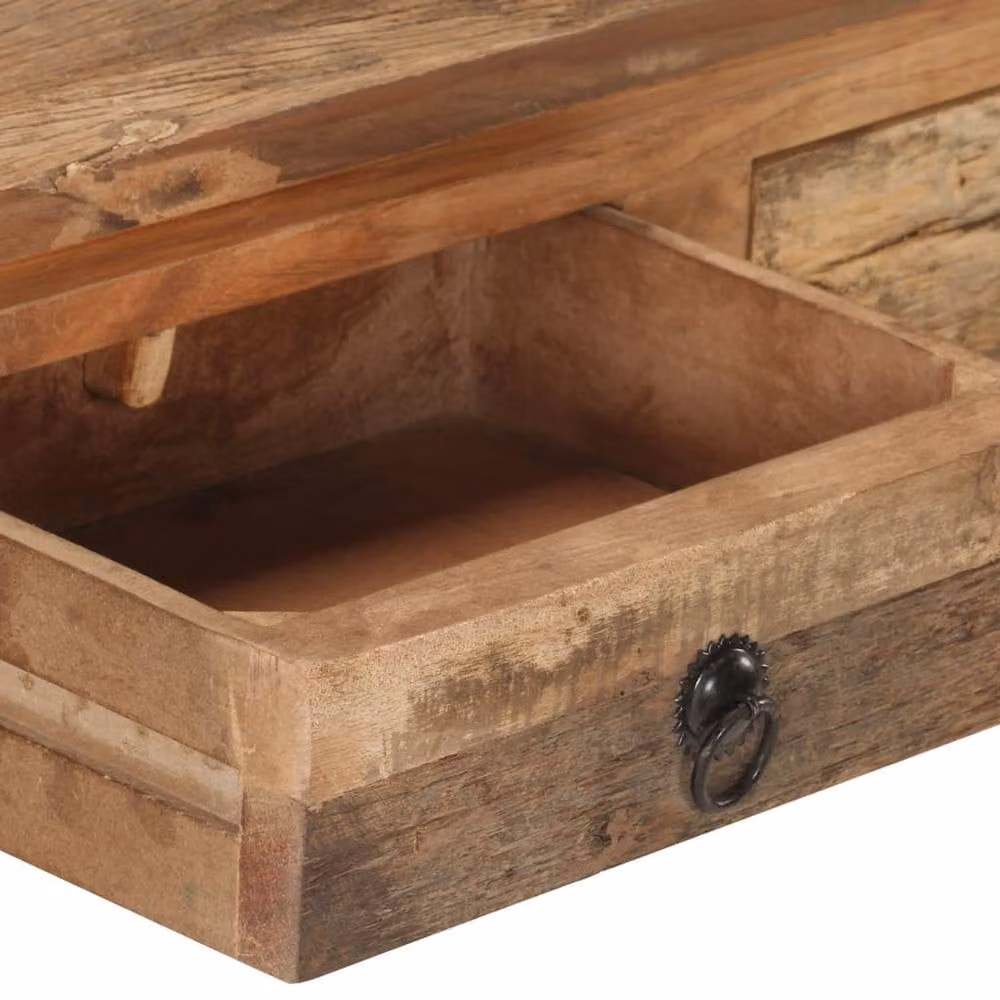 Berkfield Home Rustic Console Table in Brown, Solid Acacia and Reclaimed Wood, W/D/H: 90.5 x 30 x 75 cm – 2