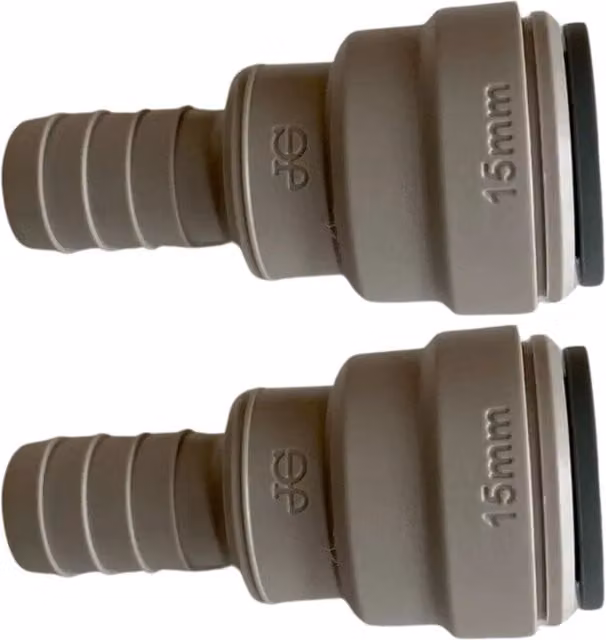 John Guest Hose Connector 15mm x 1/2 inch Beige