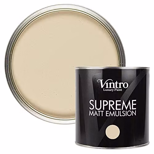 Vintro Luxury Matt Emulsion Multi Surface Paint in Dark Cream Old Lace, 2.5 litres