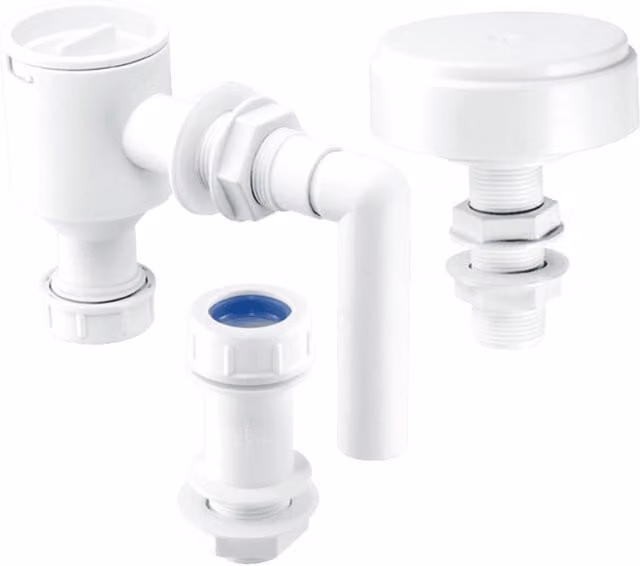 McAlpine BL30-3/4 Complete Sink Waste Pipe Fitting Kit with 3 Inch Traps in White