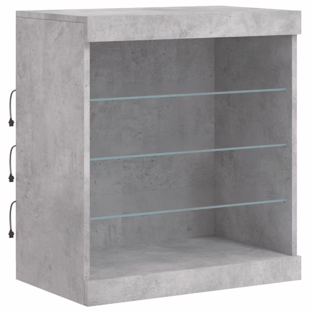 Berkfield Home Sideboard with Integrated LED Lights in Concrete Grey, W: 60.5 cm, D: 37 cm, H: 67 cm – 3