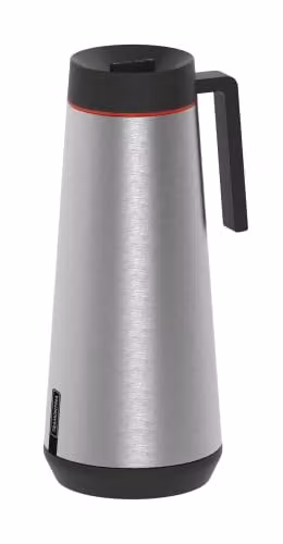 Tramontina Stainless Steel Thermal Flask with Carry Handle, Black and Silver, 1.0 l