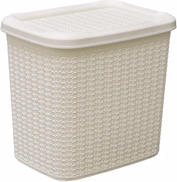 JVL Loop 10L Open Weave Plastic Storage Basket in White or Beige