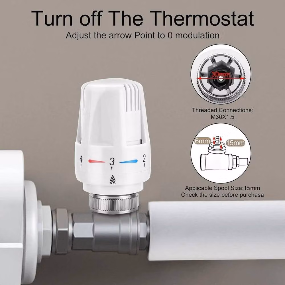 PAWNORA Radiator Thermostatic Heater Control Head, 2 Pack, White – 2