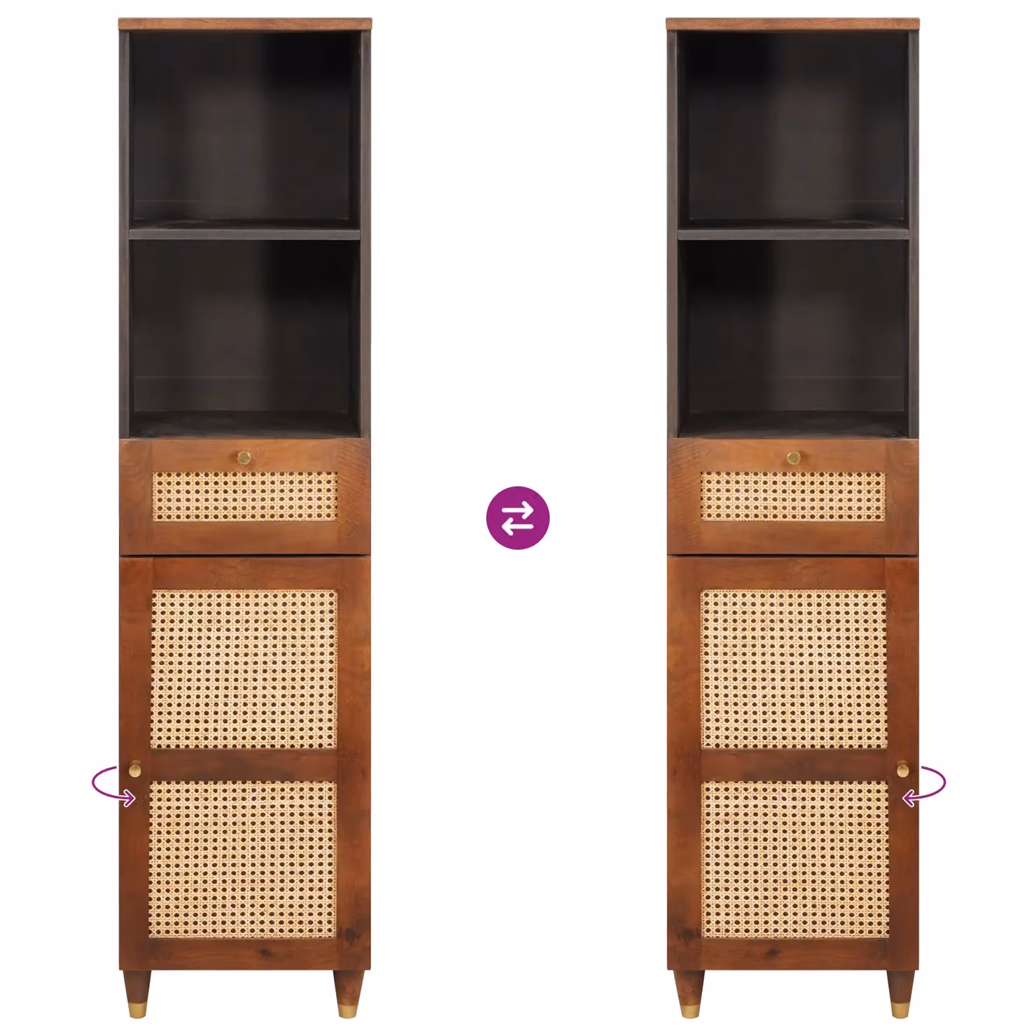 Berkfield Home Mid-Century Sideboard in Brown Solid Mango Wood and Engineered Wood with Drawer and Shelf Storage – 5
