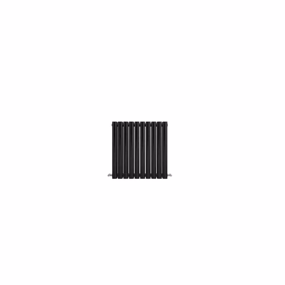Banyetti Orva Black Horizontal Double Oval Column Radiator, Wall Mounted, W: 60 cm, H: 59 cm – 4