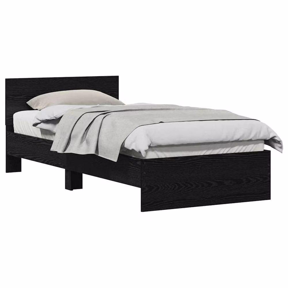 Berkfield Home Modern Black Oak Bed Frame with Lift Up Base, W/D/H: 90 x 190 x 31 cm – 3