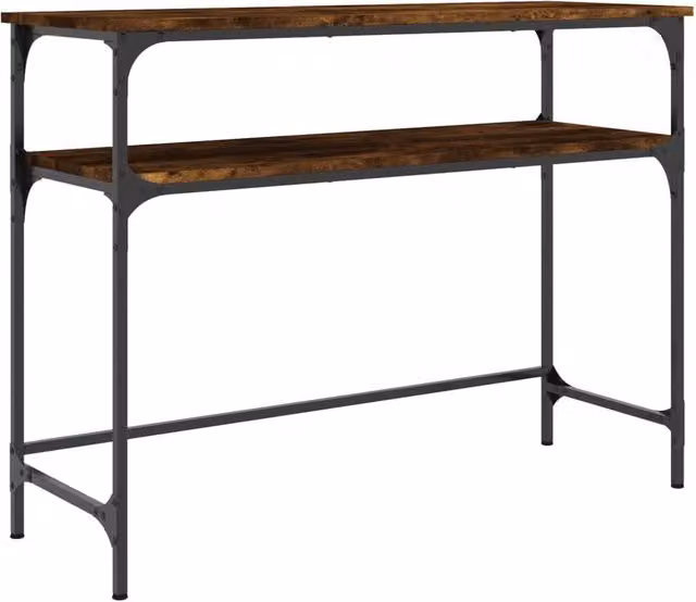 Berkfield Home Smoked Oak Console Table, Brown, W/D/H: 100 x 35.5 x 75 cm – 1