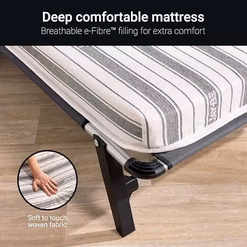 JAY-BE QE80 Quick Folding Bed with Comfort Mattress, Black, W/D/H: 80 x 190 x 32 cm – 3