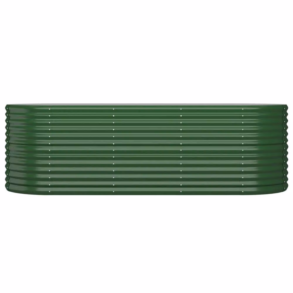 Berkfield Home Garden Powder-coated Steel Raised Bed in Green, W/D/H: 224 x 80 x 68 cm – 2