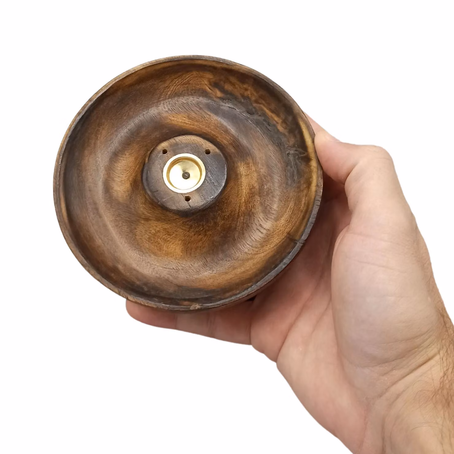 KDMD Plain Round Wooden Incense Stick and Cone Burner Disc in Brown – 2