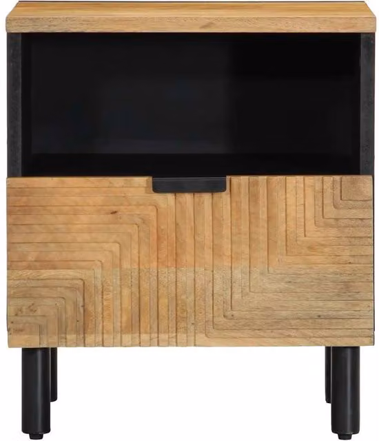 Berkfield Home Beautiful Brown Mango Wood Bedside Cabinet W/D/H: 40 x 33 x 46 cm – 1