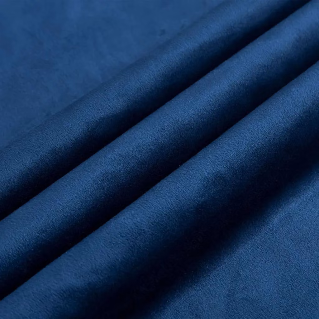 Berkfield Home Dark Blue Velvet Blackout Curtain with Eyelets W: 290 cm, H: 245 cm – 4