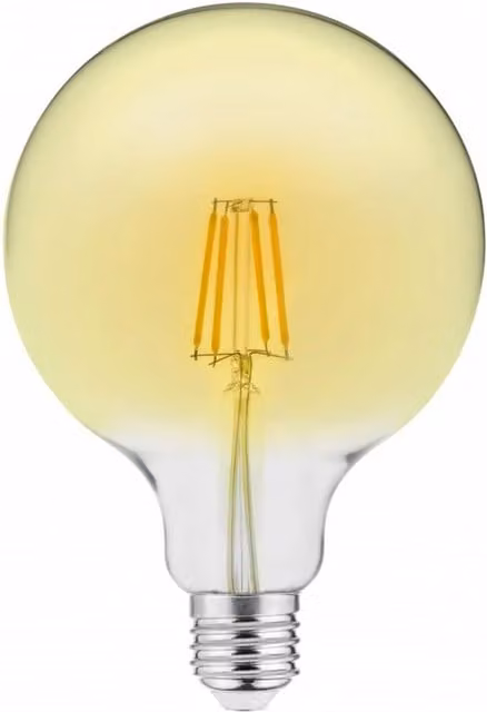 CGC Lighting Extra Large Decorative Vintage LED Filament Globe Bulb, E27 Screw, Gold/Brass/Transparent, Warm White