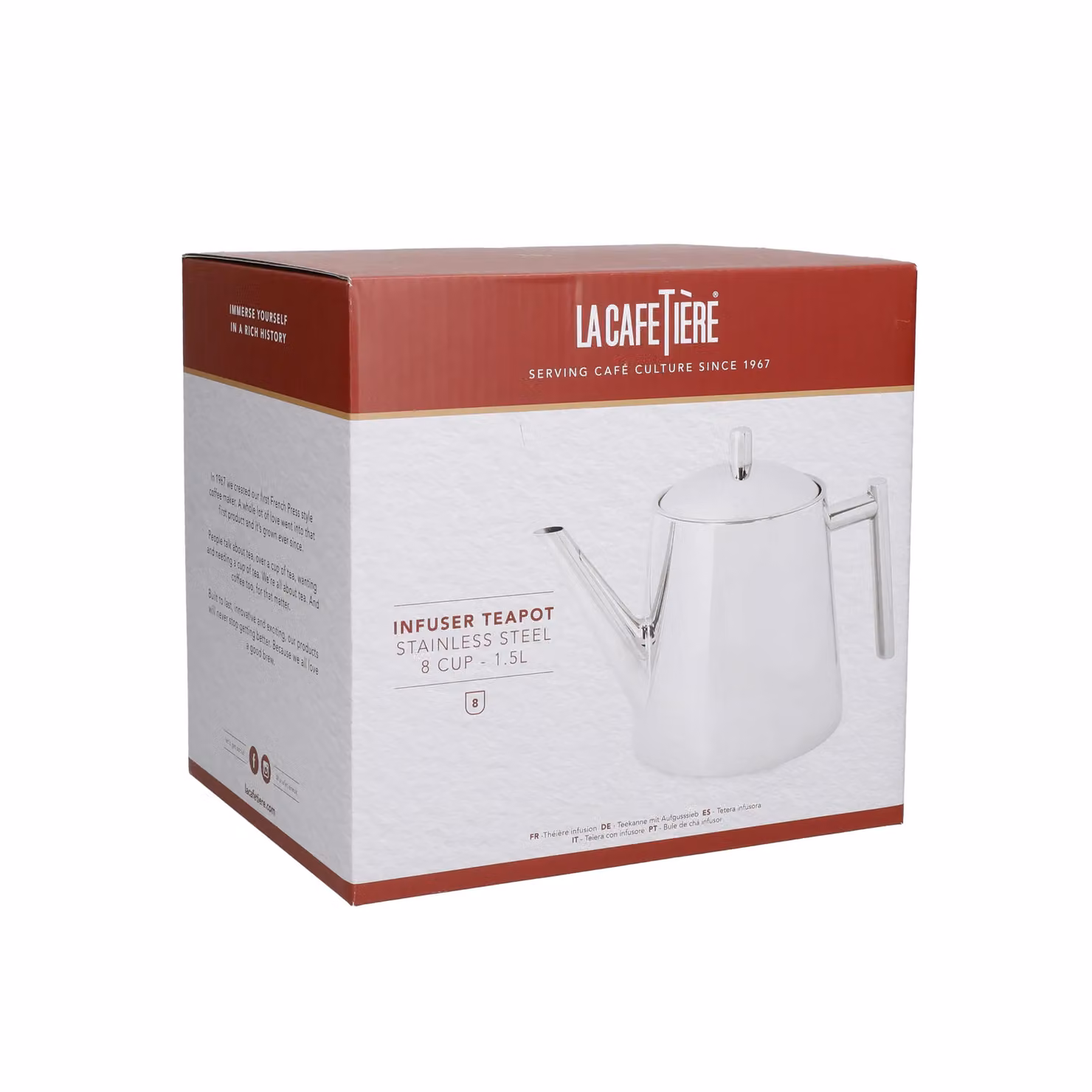 La Cafetiere Stainless Steel Infuser Teapot, 1.5 l, Silver – 7