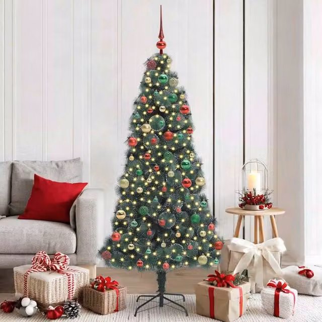 Berkfield Home Pre-lit Artificial Christmas Tree with Ball Set, Green, Height: 180 cm – 1