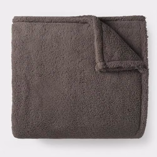 OHS Grey Teddy Fleece Throw Blanket, W/D/H: 150 x 200 cm – 2