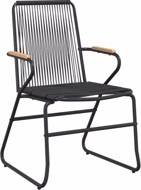 Berkfield Home Beautiful Garden Chairs, 2 Piece Set in Black PVC Rattan, W: 58 cm, D: 59 cm, H: 85.5 cm