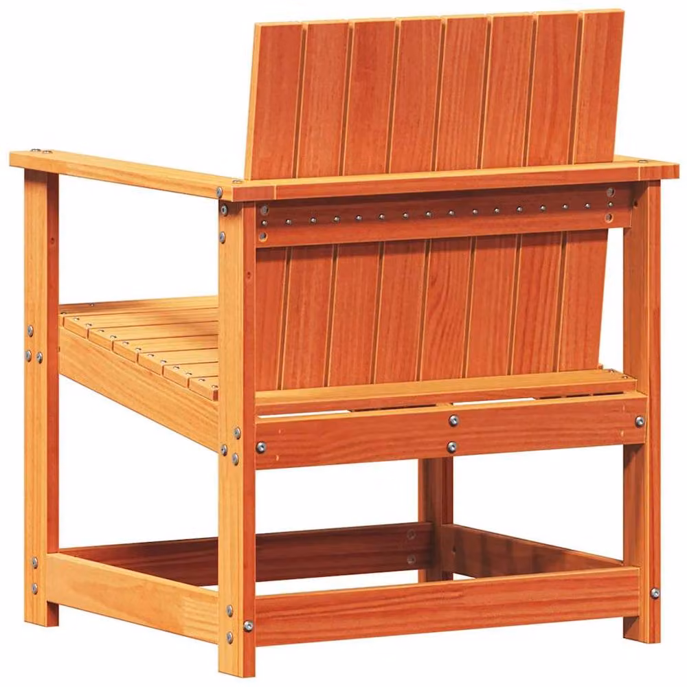 Berkfield Home Beautiful 3 Piece Wax Brown Solid Wood Pine Garden Lounge Set – 3