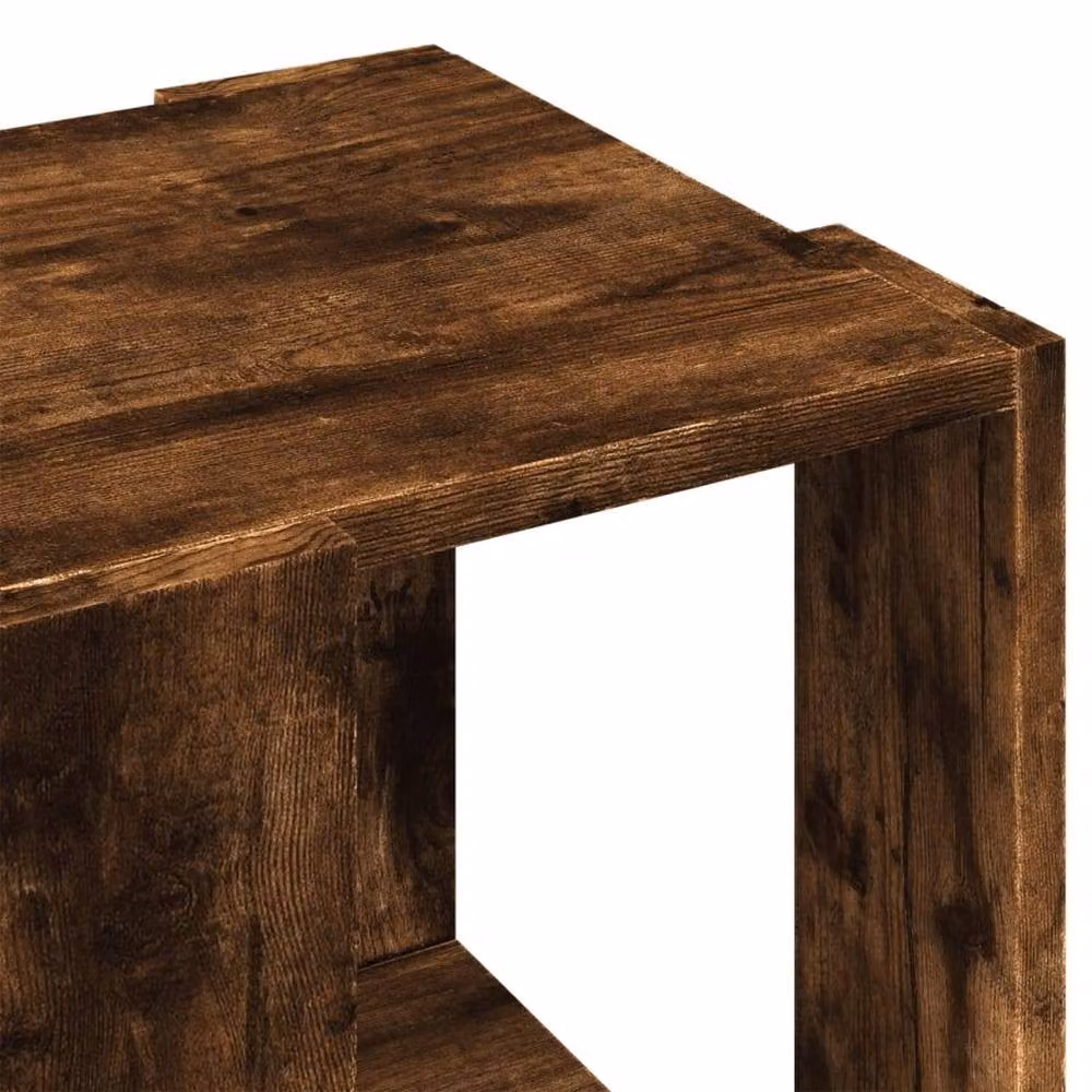 Berkfield Home Decorative Smoked Oak Coffee Table, Brown, W/D/H: 32 x 32 x 30 cm – 5