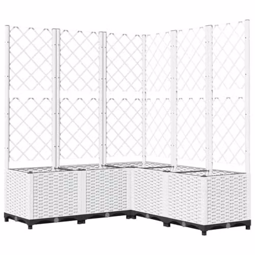 vidaXL White Plastic Garden Planter Tub W/D/H: 120 x 120 x 136 cm – 1