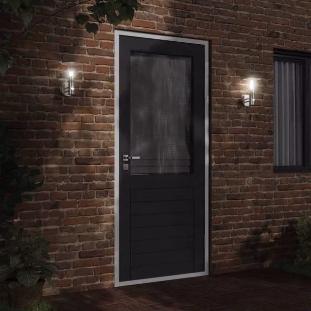 Berkfield Home Modern Silver Stainless Steel Outdoor Wall Light with Motion Sensor and Timer