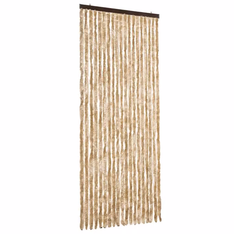 Berkfield Home Beige Chenille Insect Curtain, W: 56 cm, H: 200 cm