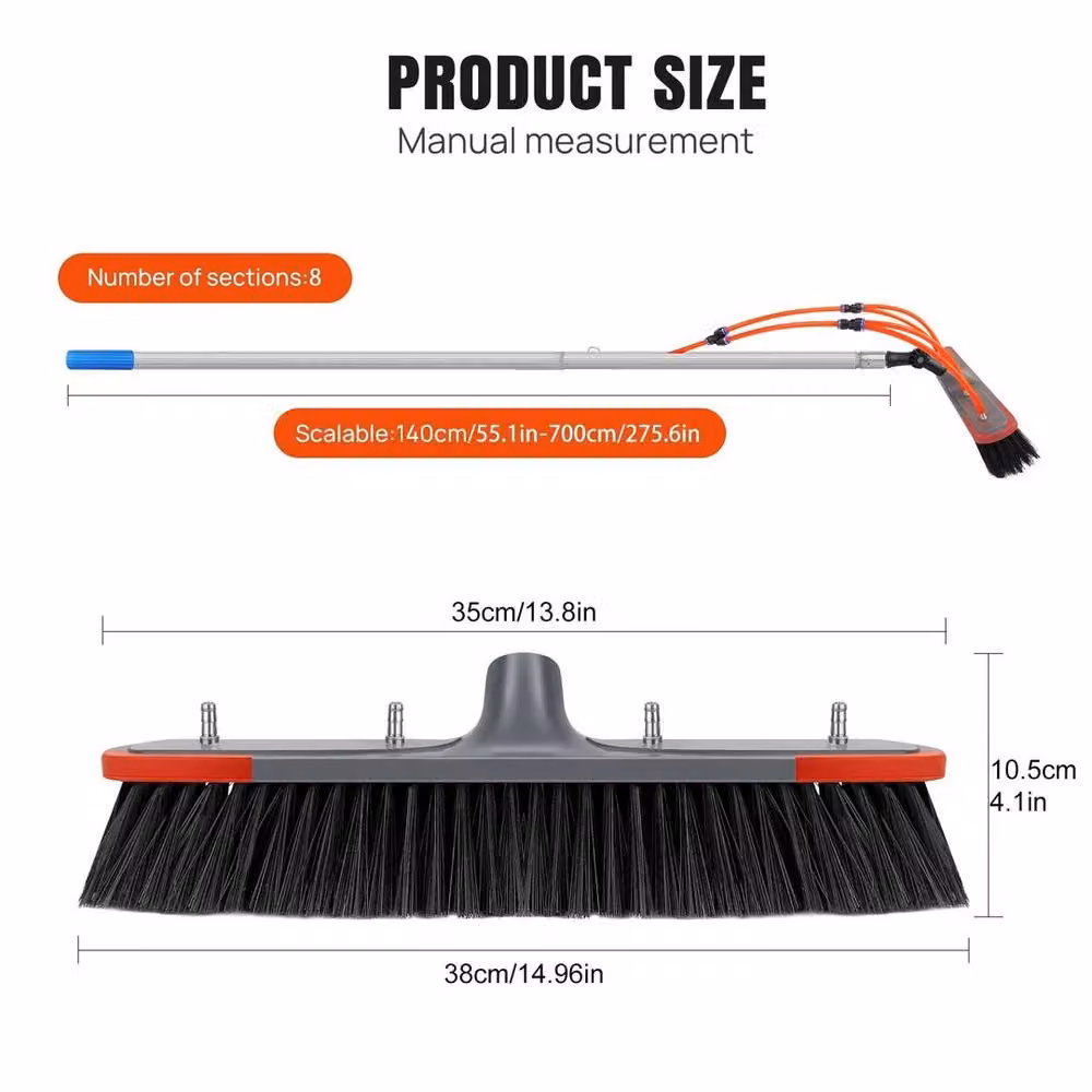 KORVIXA Silver Telescopic Extendable Watered Window Cleaning Brush – 2