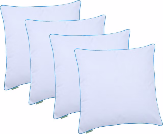 Gardenista Turquoise and White Square Garden Scatter Cushion, Set of 4, W/D/H: 60 x 60 x 60 cm