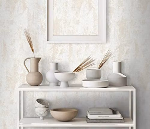 Erismann Casual Chic 1027314/10273-15 Abstract Modern Non-Woven Vinyl Wallpaper in White and Beige