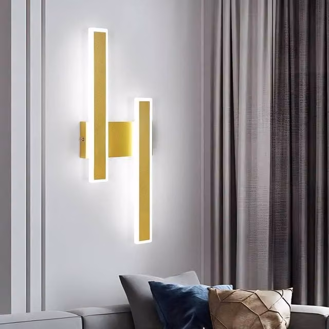 Goeco Modern Geometric LED Wall Light in Gold/Brass, 32W Up and Down Lighting