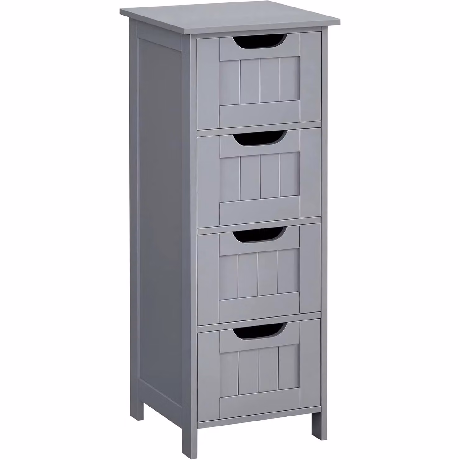 VASAGLE Compact Freestanding Bathroom Floor Cabinet with 4 Drawers in Light Grey – 4
