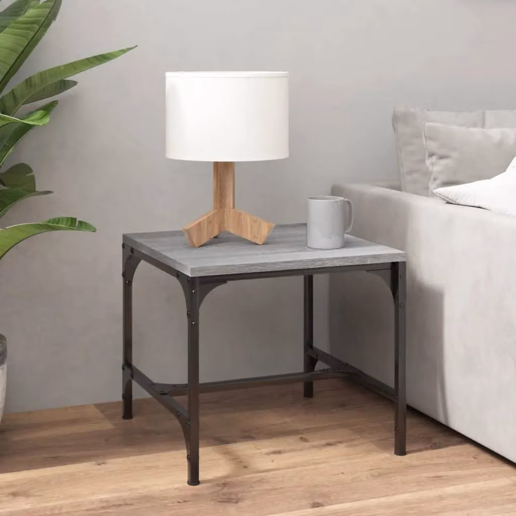 Berkfield Home Set of 2 Grey Sonoma Side Tables, W/D/H: 40 x 40 x 35 cm – 3