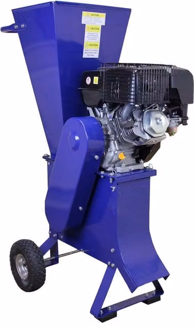 T Mech 15HP Gas Wood Chipper with Blade in Blue