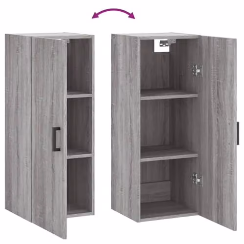 vidaXL Wall Mounted Cabinet in Grey, W/D/H: 34.5 x 34 x 90 cm – 3