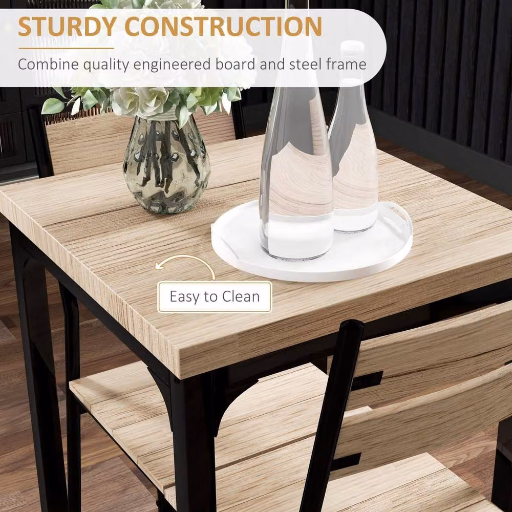 Wyld Haus Lalara 3 Piece Modern Dining Set in Brown and Black – 5