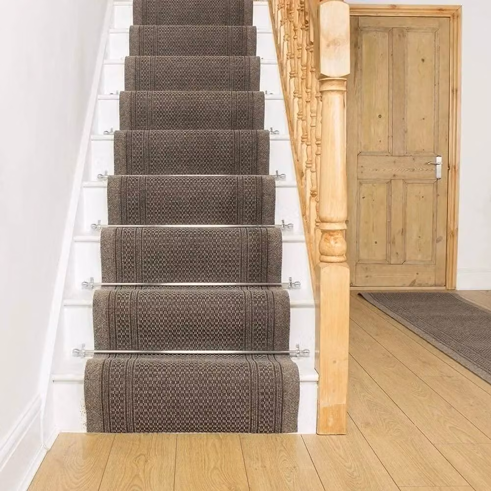 runrug Aztec Stair Runner Carpet, Non-Slip, Light Brown, W: 80 cm, L: 480 cm – 4