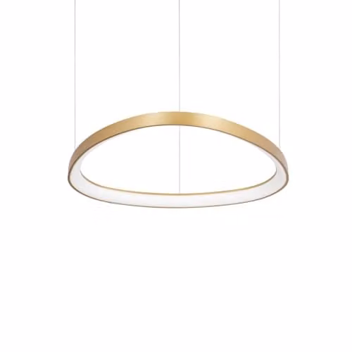 Ideal Lux Gemini LED Integrated Ring Pendant Ceiling Light in Brass, 2700K, Width: 61 cm – 1