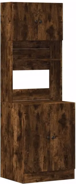 Berkfield Home Smoked Oak Kitchen Cabinet in Brown, W/D/H: 60 x 50 x 180 cm – 1
