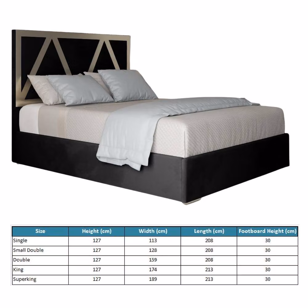 Casani Claverdon Modern Upholstered Velvet Bed Frame with Metal Accents, W/D/H: 140 x 200 x 127 cm – 5