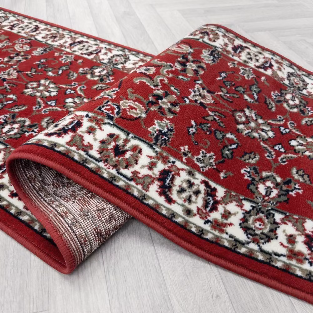 runrug Traditional Red Hallway Carpet Runner Rug, W/D/H: 60 x 420 x 0.9 cm – 4