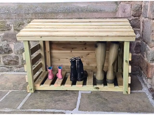 Churnet Valley Garden Furniture Ltd Brown Timber Boot Storage – 1