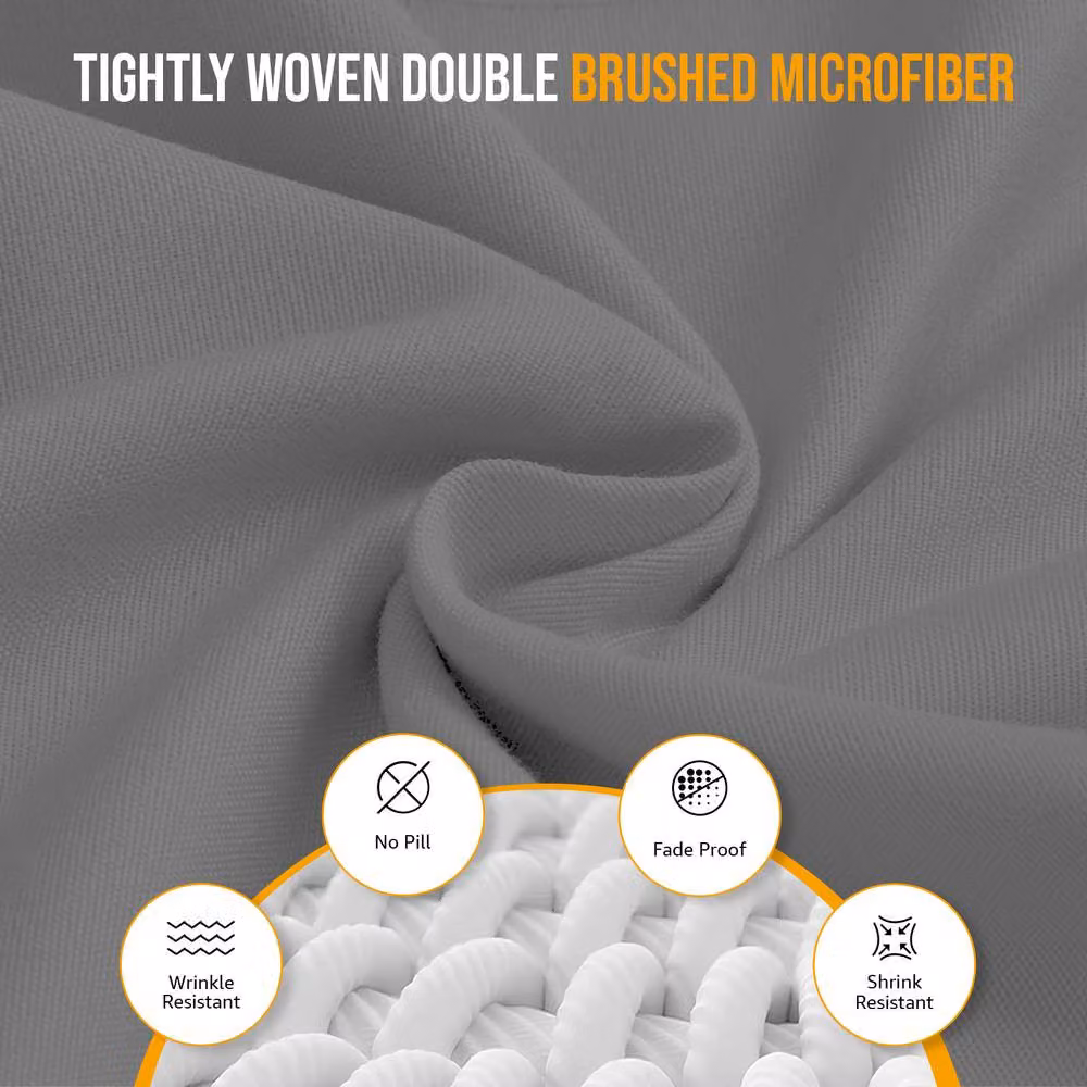 Lazzaro Home Feel the Difference Exclusive Microfibre Fitted Sheets in Grey, Double, W/D/H: 140 x 200 x 40 cm – 4