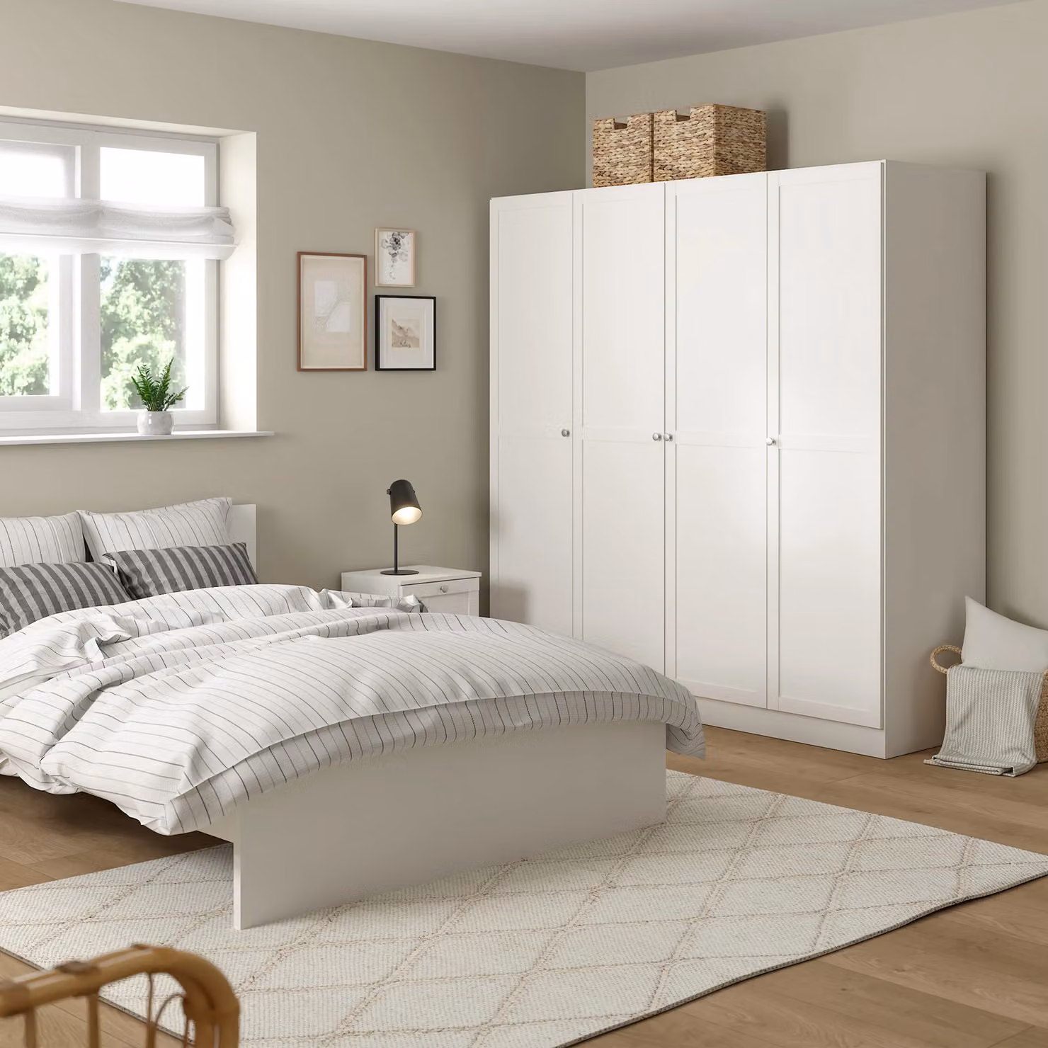 Furniture To Go Brande White Matt MDF Wardrobe with 4 Hinged Doors and Internal Shelves – 3