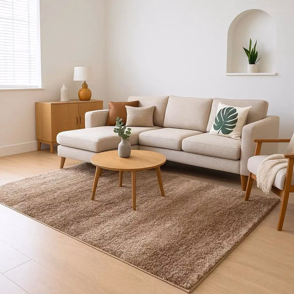 Kukoon Soft Shaggy Rug in Beige Stripe, W/D: 120 x 170 cm – 2