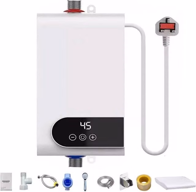 EONLION Electric Tankless Instant Hot Water Heater with Electronic Display, White – 1
