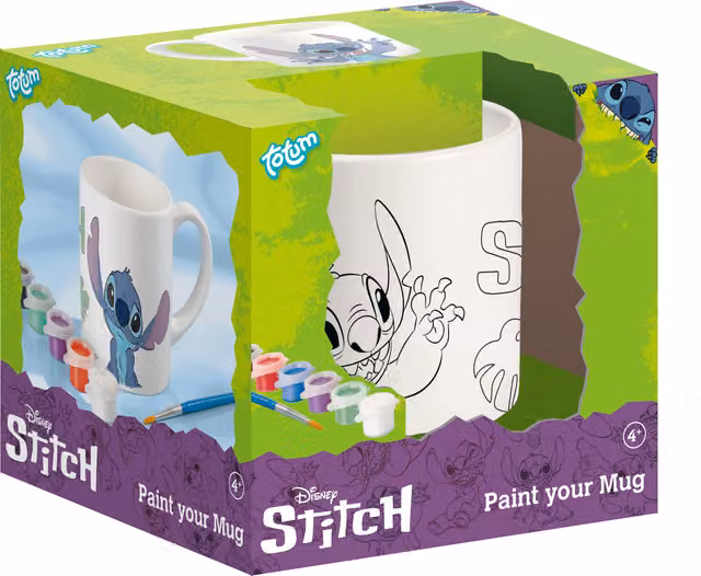 Totum Disney Stitch Paint Your Mug Ceramic Painting Kit in Blue and White